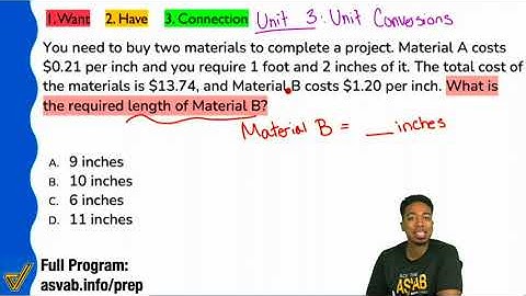 ASVAB Arithmetic Reasoning: Practice Test Question: Set Up and Solve Unit Conversion Word Problems