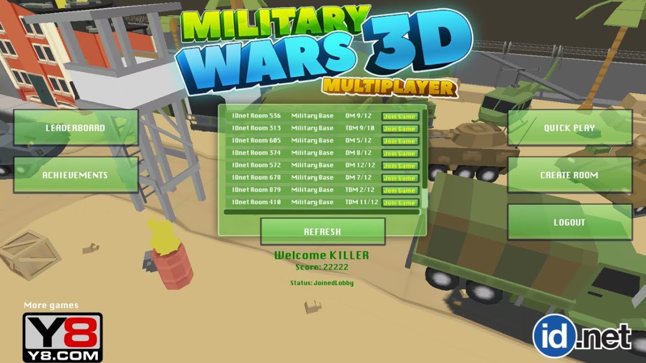 Military Wars 3d Multiplayer 30 Minutes Y8com - roblox game y8