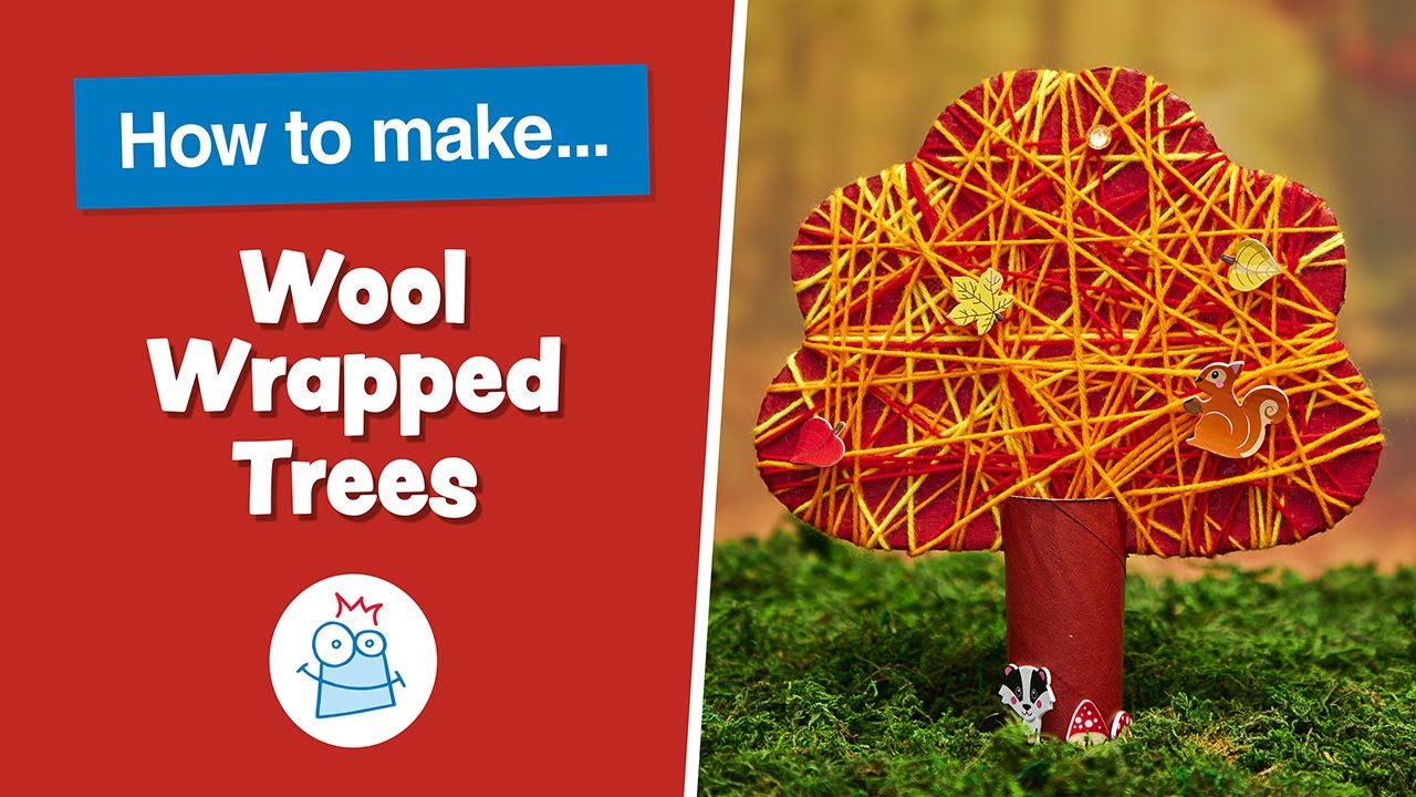 How to Make DIY Yarn-Wrapped Cardboard Trees