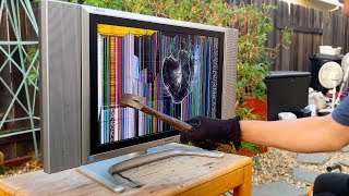 Lunatic Destroys Fancy Sharp Aquos LCD TV