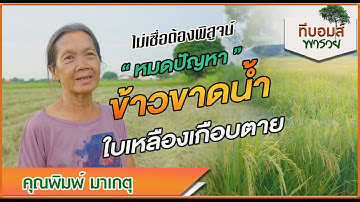 "หมดปัญหาข้าวขาดน้ำ ใบเหลืองเกือบตาย"  | "ทีบอมส์พารวย ช่วยเกษตรกร"