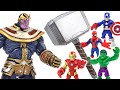 Marvel Avengers Hulk, Iron Man, Spider-Man! Defeat Thanos with Thor's hammer! | DuDuPopTOY