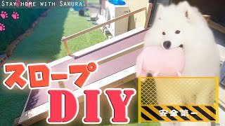 サモエド犬用スロープをDIYしました！【手作り】