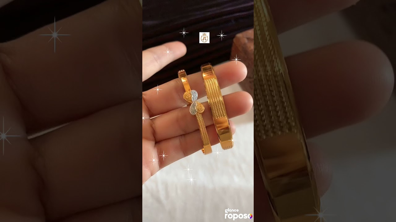 Gold Plated Adjustable Kadali Bangle : For More Information Download : Play Store : Jewellery Resell