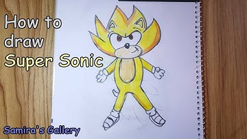 How to draw Super sonic. Youtube studio art tutorial.