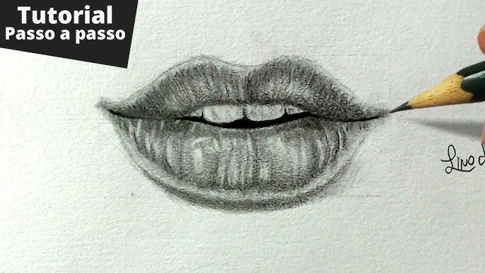 Desenhando Boca Realista  How to draw a realistic mouth 