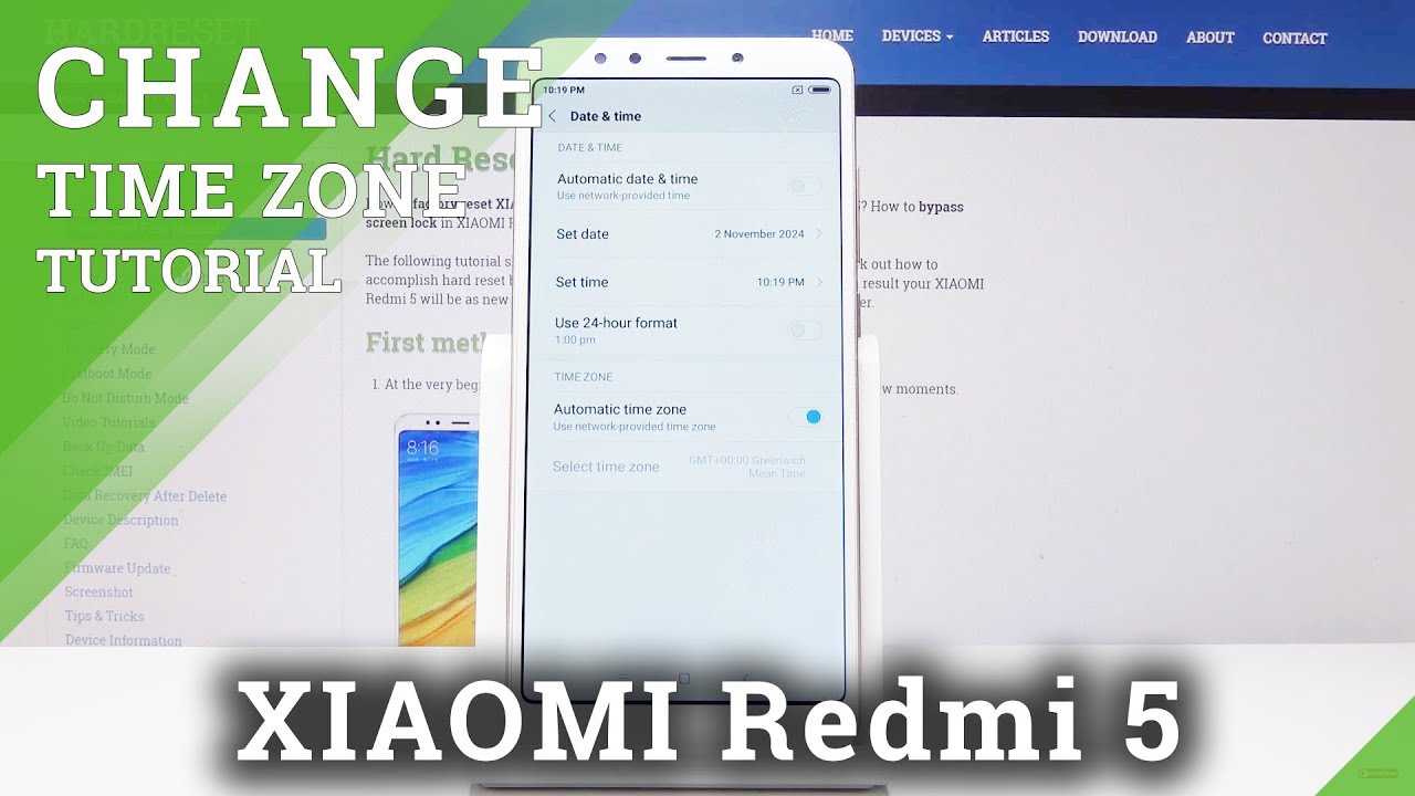 Set Up Date and Time in XIAOMI Redmi 5 - Choose Time Zone / Change ...
