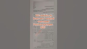 BSC statistics previous year paper external exam fy BCom sem 1 msu Vadodara