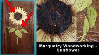Marquetry Woodworking - Sunflower