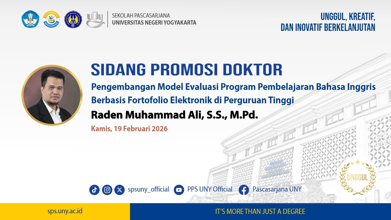 Ujian Promosi Doktor Raden Muhammad Ali (Program Studi S3 PEP Sekolah Pascasarjana UNY)