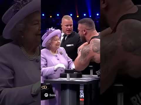 Queen Elizabeth versus the muscle man #shorts
