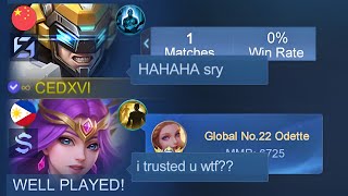 I PRANK THIS GLOBAL ODETTE in SOLO RANK!!😂(Pretend to be nub driver) screenshot 3