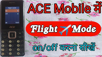 how to on/off flight mode in Itel ACE mobile