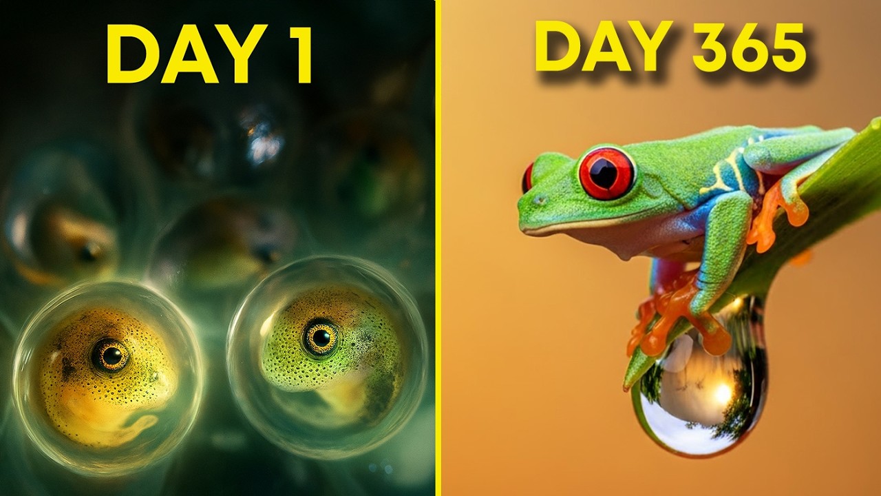 How a Tadpole Transforms Into A Red eyed tree Frog | Relaxing video