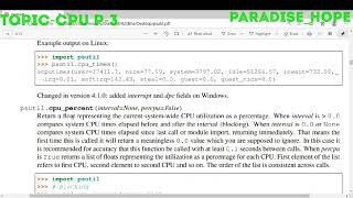Psutil python Topic-CPU P-3 how to get information  about  user and kernel  mode run times