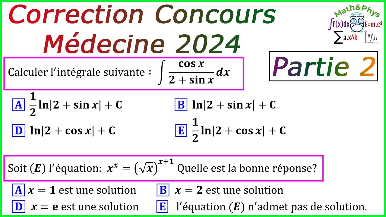 Correction Concours Médecine - Concours Médecine 2024 - [Partie 2]