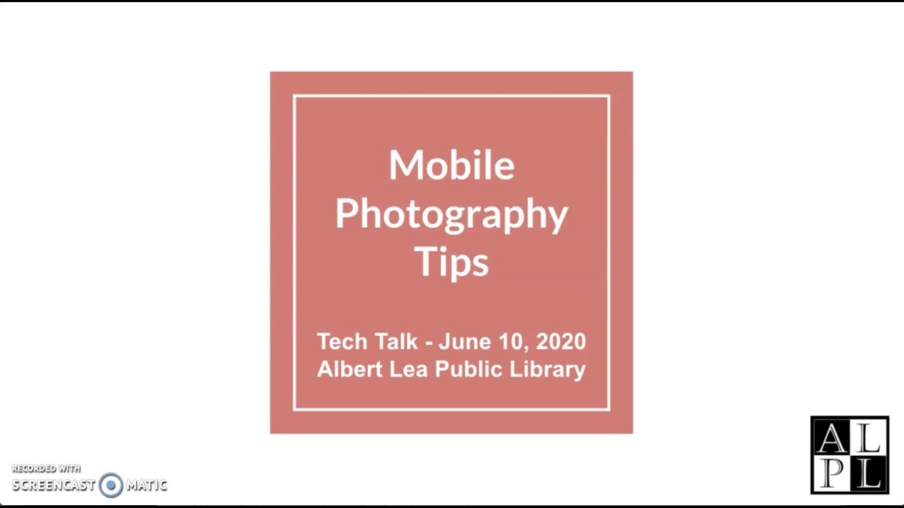 Tech Talk Mobile Photography Tips - YouTube