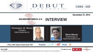 Investortoday.ca Debut Diamonds Inc. Cnsx Ddi