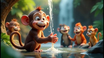 "Milo the Monkey Learns to Wash His Hands 🐵💦 | Fun Hygiene Rhyme for Kids | Tiny Tales"