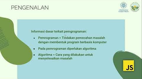 Pelatihan Pemrograman Part 1 (Pengenalan)