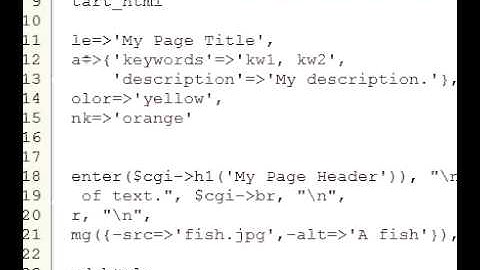 Perl Tutorial 53 - CGI.pm - Meta, Body, Image, Link & Format