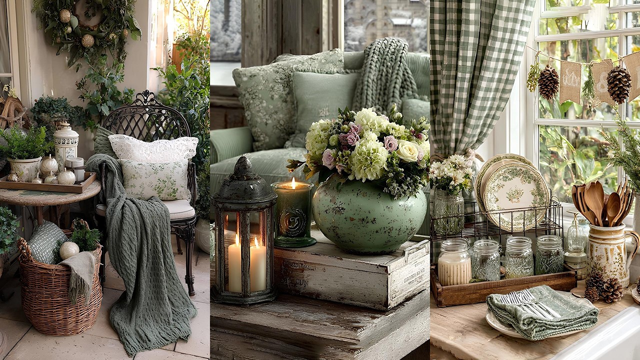 Очарование оливково-кремовых оттенков: вневременные идеи декора для дома в стиле шебби-шик, котте...