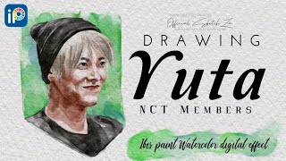 [SPEEDPAINT] Menggambar Yuta NCT menggunakan ibis paint x dengan efek cat air screenshot 4