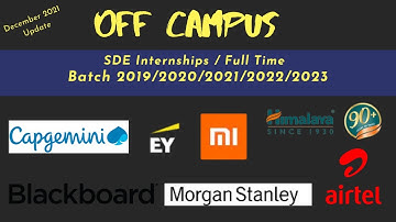 Latest Off-Campus Drive December Update | Batch 2019/2020/2021/2022/2023  | Kunal Garg