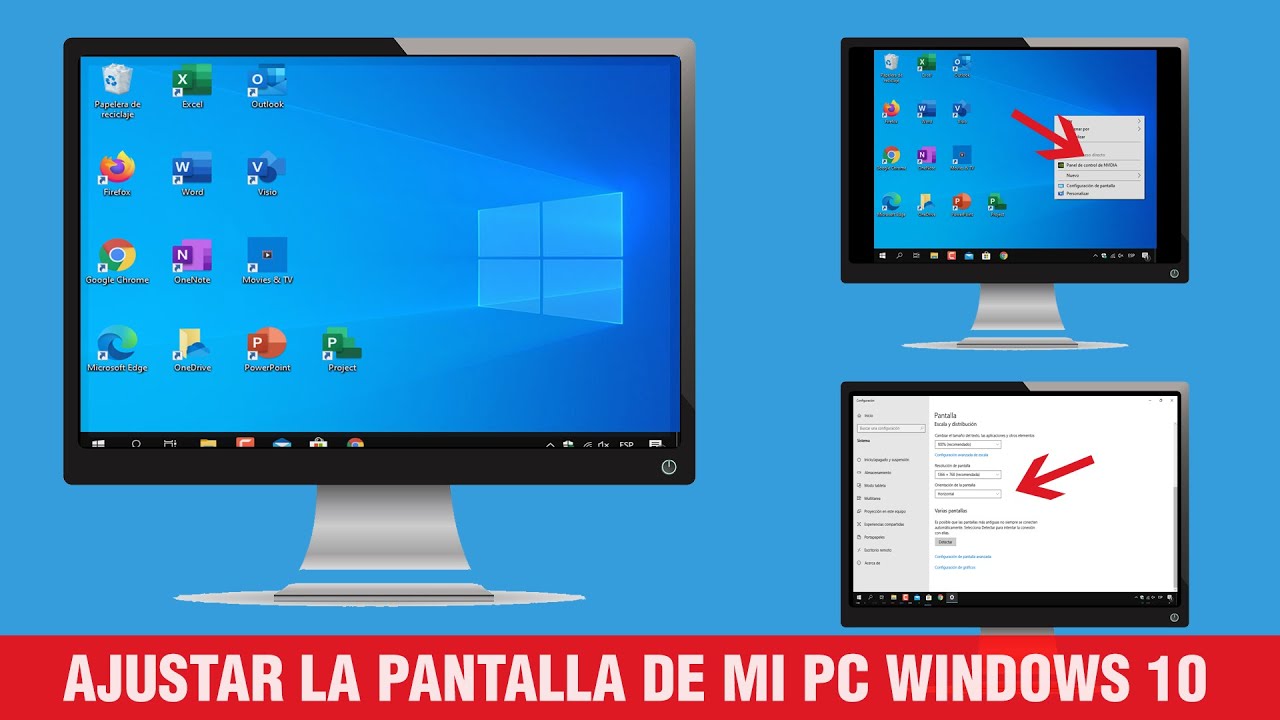 como ajustar la pantalla de mi pc windows 10 