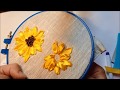 Подсолнух вышитый лентами / Sunflower embroidered with ribbons