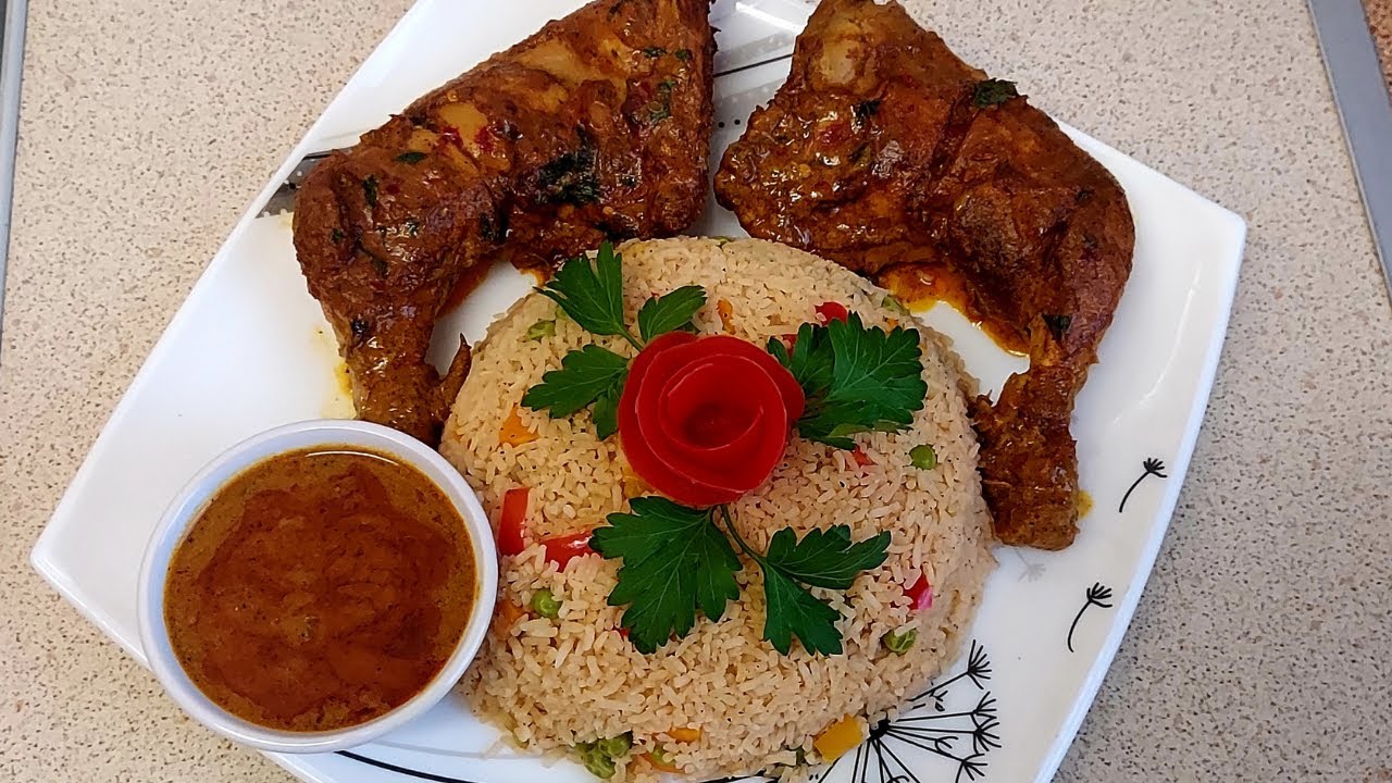 CHICKEN CURRY SERVE WITH COCONUT RICE