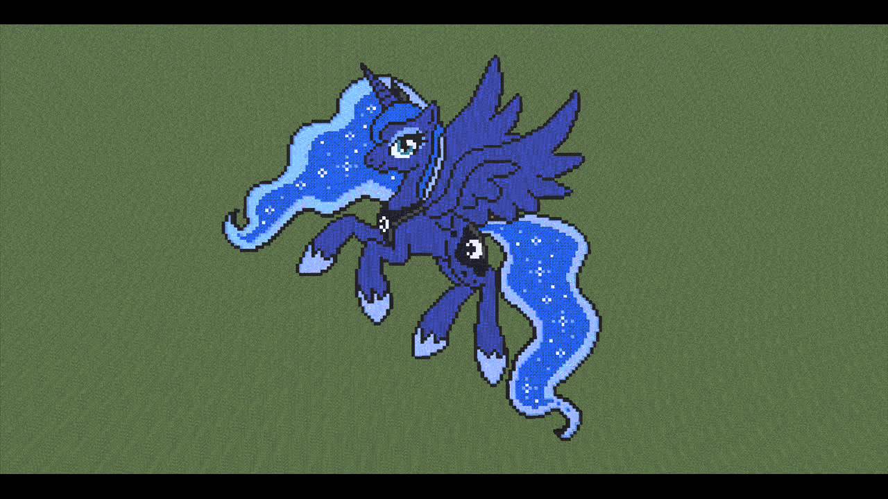 Luna and Celestia Minecraft Pixel Art - YouTube