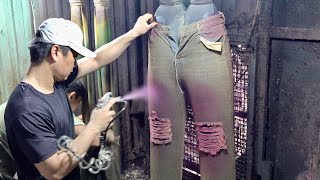 Mysterious Jeans Manufacturing Process by Vietnamese Denim Pants Mass Production Factory