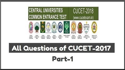 All Questions CUCET-2017 | Part-1 | Online physics |