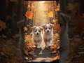 🍁 Autumn Forest Walk with Puppies – 2 Minutes of Relaxation | Lofi Pets