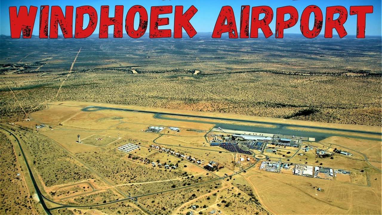 Windhoek Hosea Kutako Airport departure terminal in Namibia, southern
