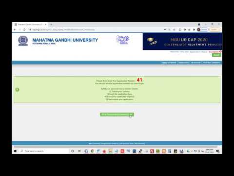 MG University CAP Admission 2021 (Demo from MG University )