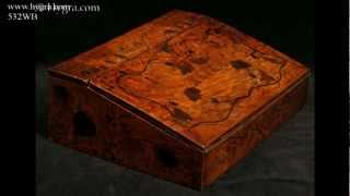 Antique Inlaid Satinwood Writing slope Circa 1830 Eliza