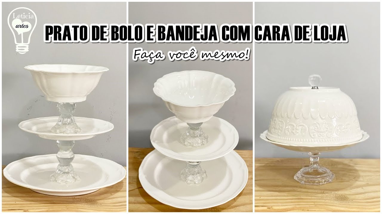 PRATO DE BOLO E BANDEJA 3 ANDARES COM CARA DE LOJA