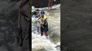 Net Fishing Challenge in Front of the Water Level Control #mustwatch #fishing #fish #viral