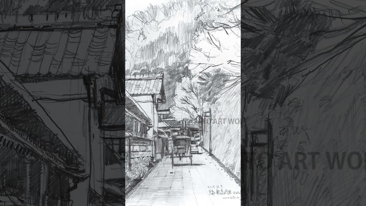 【真作】版画　技法不明　庭-気配-　繊細なタッチで描かれた抽象的な美　U79 生きた線で描く鉛筆画7作品] 鉛筆風景画作品集 スライドショー
