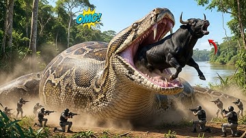 Heroic Rescue Team Save the Bull and Sheep From Gaint Python