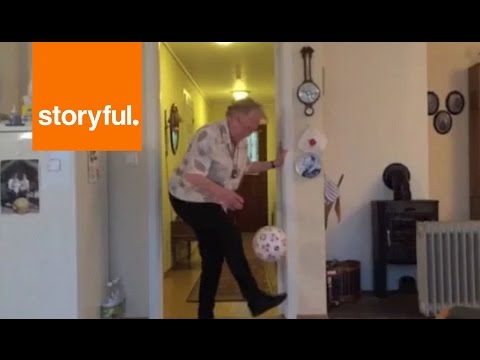 Great-Grandmother Loves to Practice Keepy-Uppys (Storyful, Cute)