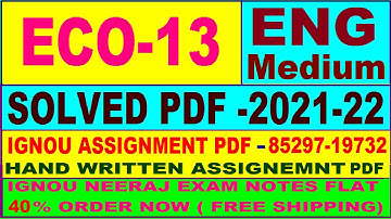 eco 013 solved assignment 2021-22 in English / eco 13 solved assignment / eco 13 assignment