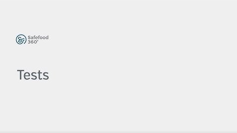 Tests Module Safefood 360°