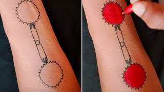 सेफ्टी पिन से मेने ये क्या बना दिया  || #viral #ternding #viedo #art #pin #tattoo #rktattooart