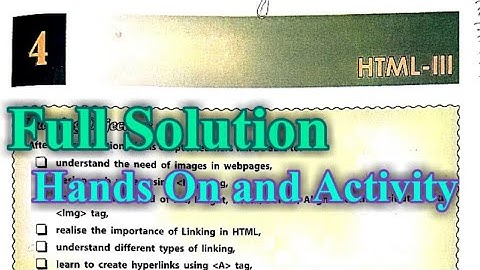 DAV Class 8 Computer Chapter 4 Solution||Hands On and Activity||HTML III||