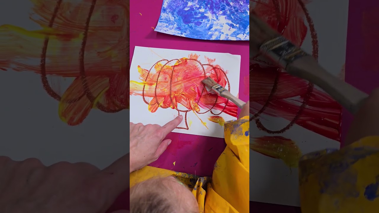 Painting pumpkina with a toddler!