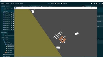 Rgidbody2D "Tim" fall down with sound effect in Godot