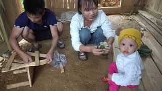 Family Farm, See how my family built wooden walls, build a new family, build log cabin, kitchen